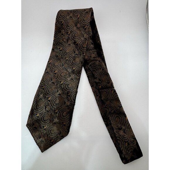 VTG ASSORTED LOT OF 3 - Brown Silk Ties Made in Italy - Abstract Patterns - Picture 2 of 11